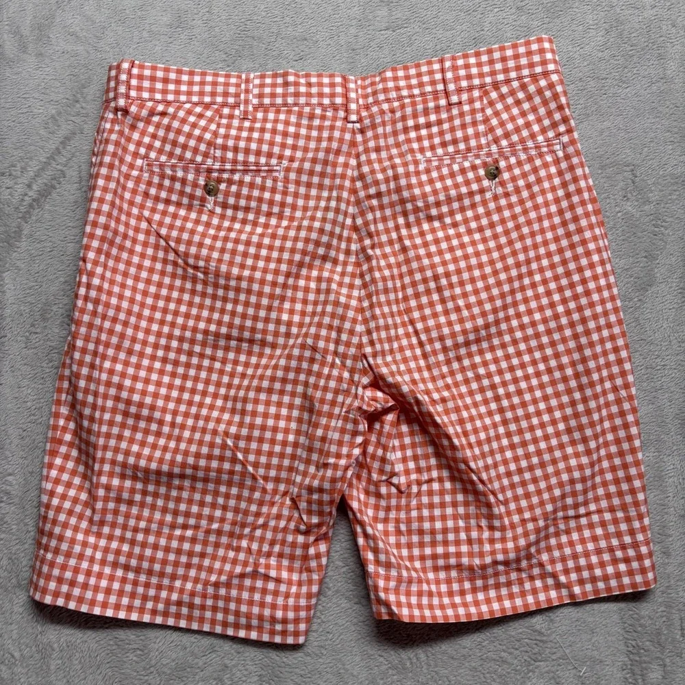 NWT Polo Ralph Lauren Shorts Men 35 Orange White Gingham Check Plaid Vintage